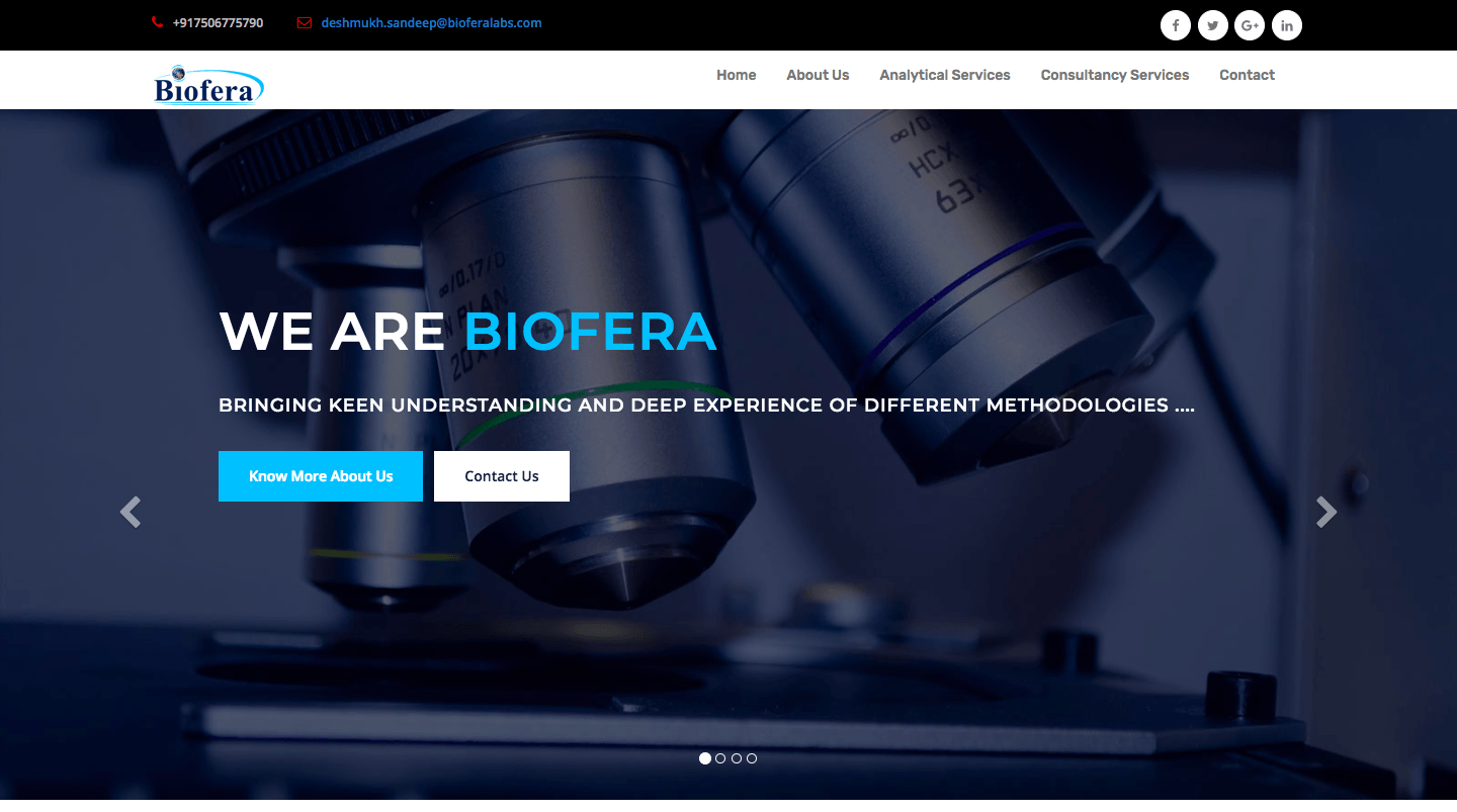 biofera labs developed by tech4planet Biofera Labs | Website Development
