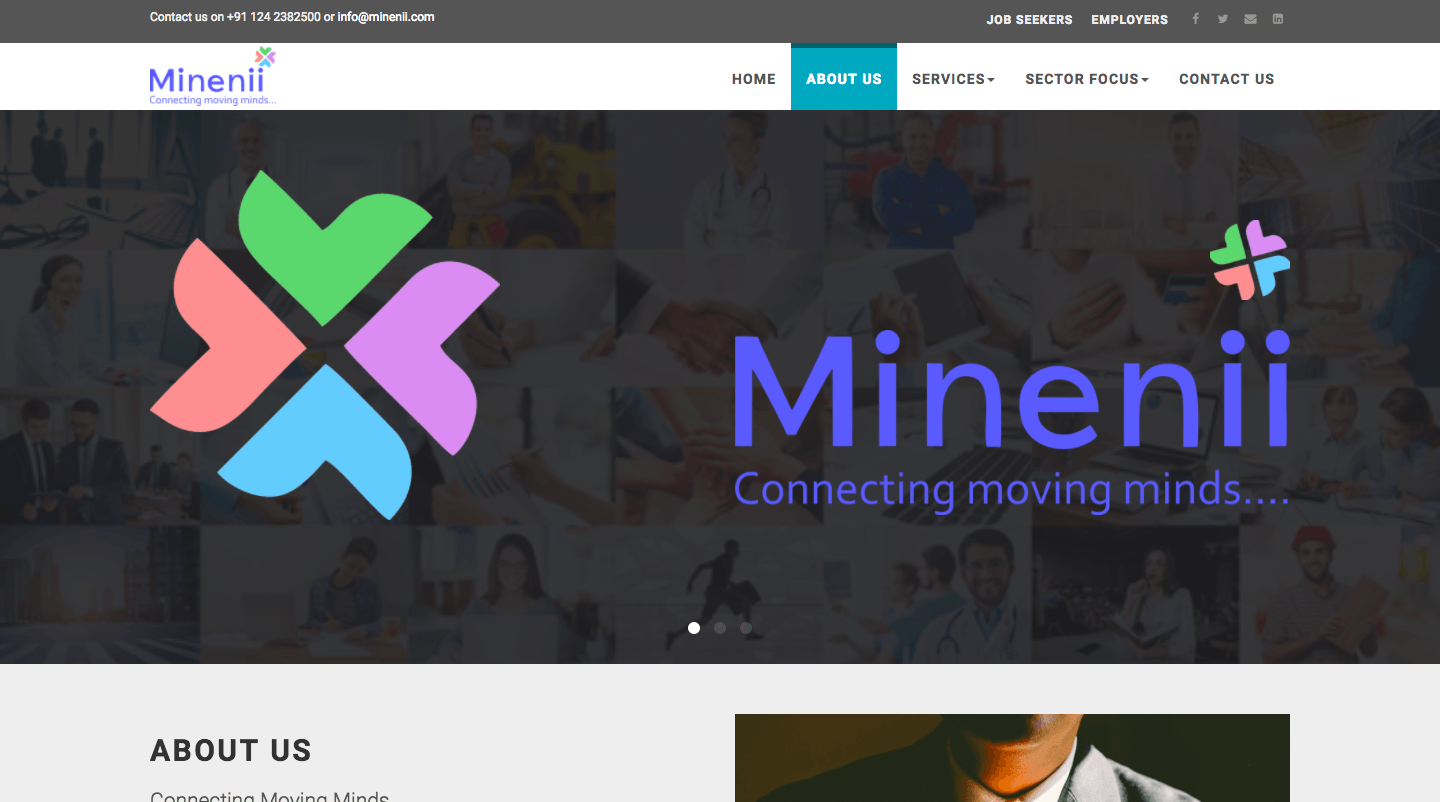 minenii website developed by tech4planet Minenii | Website Development